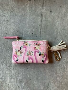 🦩 Boho Flamingo Canvas Coin Purse & Tassel Pouch